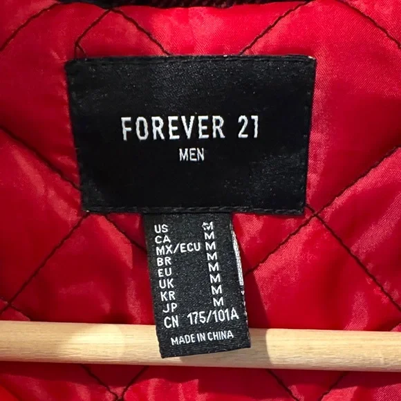 Forever 21 Men's Checkered Red and Black Jacket - Picture 2 of 4